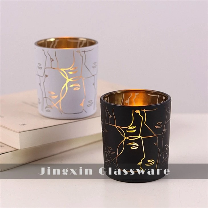 Black Glass Candlestick Holder (3)