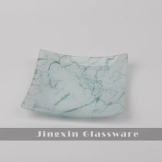 Puhtaan vihreä väri korkeaborosilikaattilasilevy hedelmien koristeluun